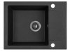 AQUAFORM - zlewozmywak granitowy MARANELLO 440 X 570 X 215 - 1 komora z 1/2 ociekacza , CZARNY + syfon oszczędzający miejsce z korkiem automatycznym  AQ.901-1011012